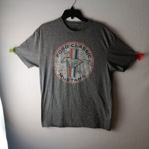 Ford Mustang Shirt Mens M Gray Distressed Logo Ford Official Product Cotton/Pol